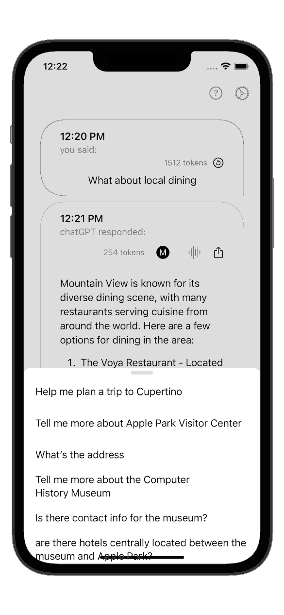 Navigate past conversations